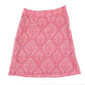 A-Line Skirt Knee-Length Pink Paisley Lined Handmade Sz. 4